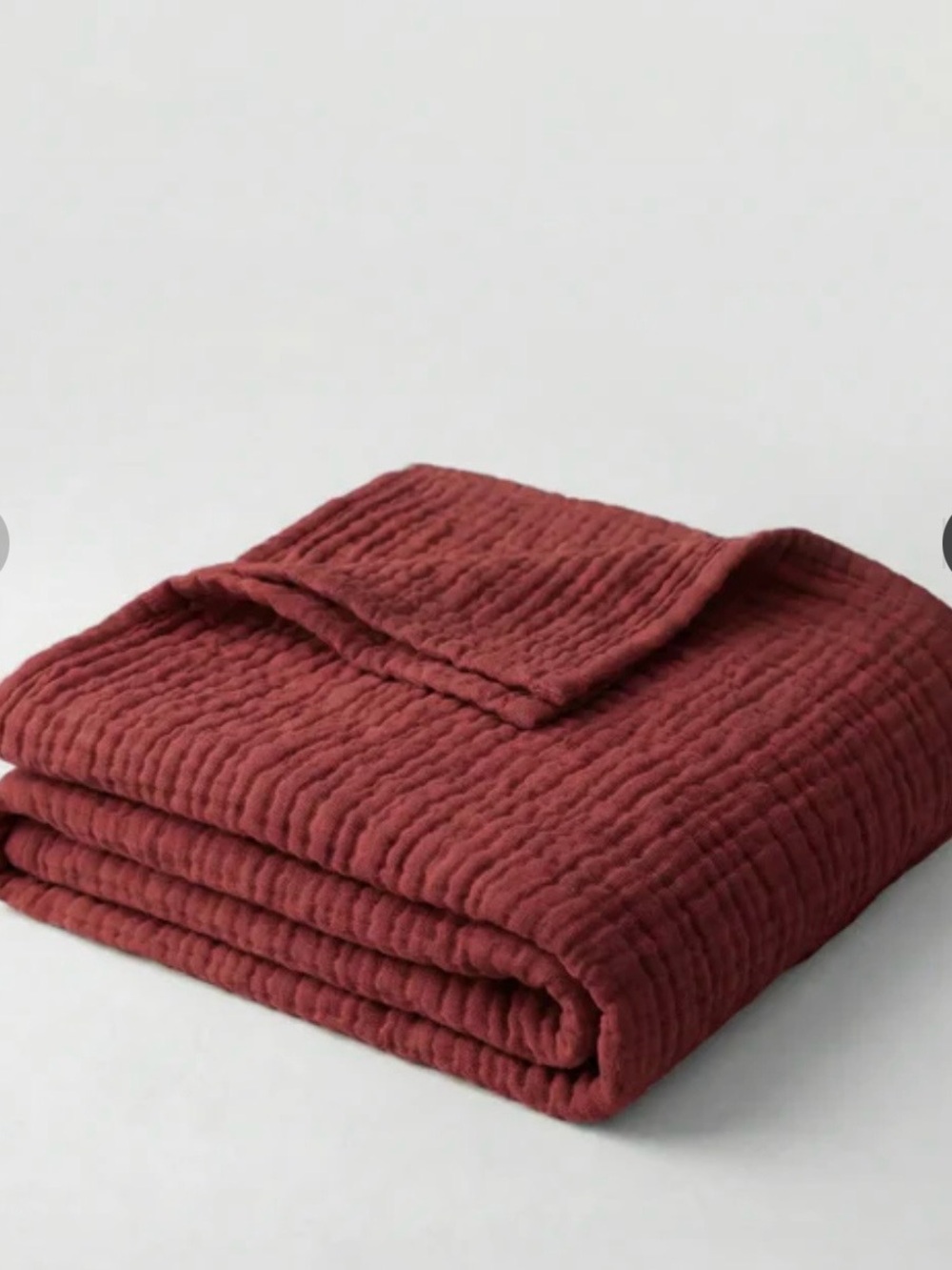 The Fleece Company King Muslin Blanket Wine Red 100% Organic Cotton
